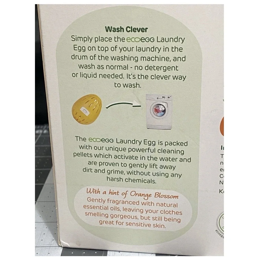 Ecoegg Laundry Egg Orange Blossom 1008 Loads Reusable Detergent System- Open Box